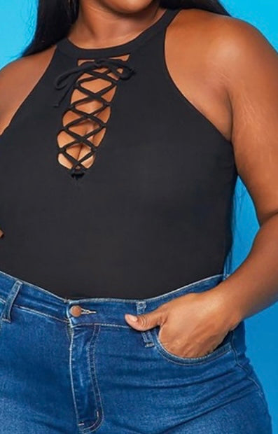 Plus Lexi Lace Up Top