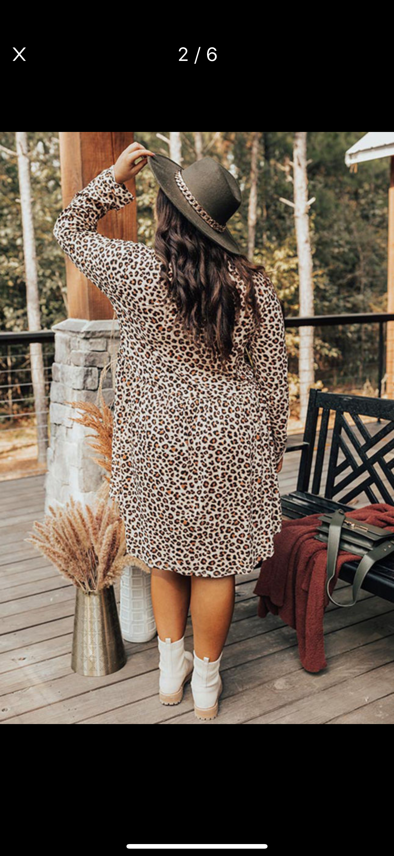 Plus Leopard Long Sleeve Midi Dress
