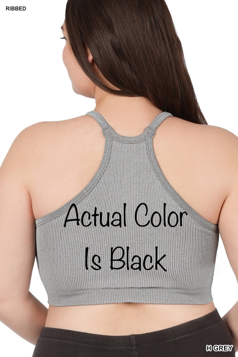 Plus Ribbed Cropped Cami