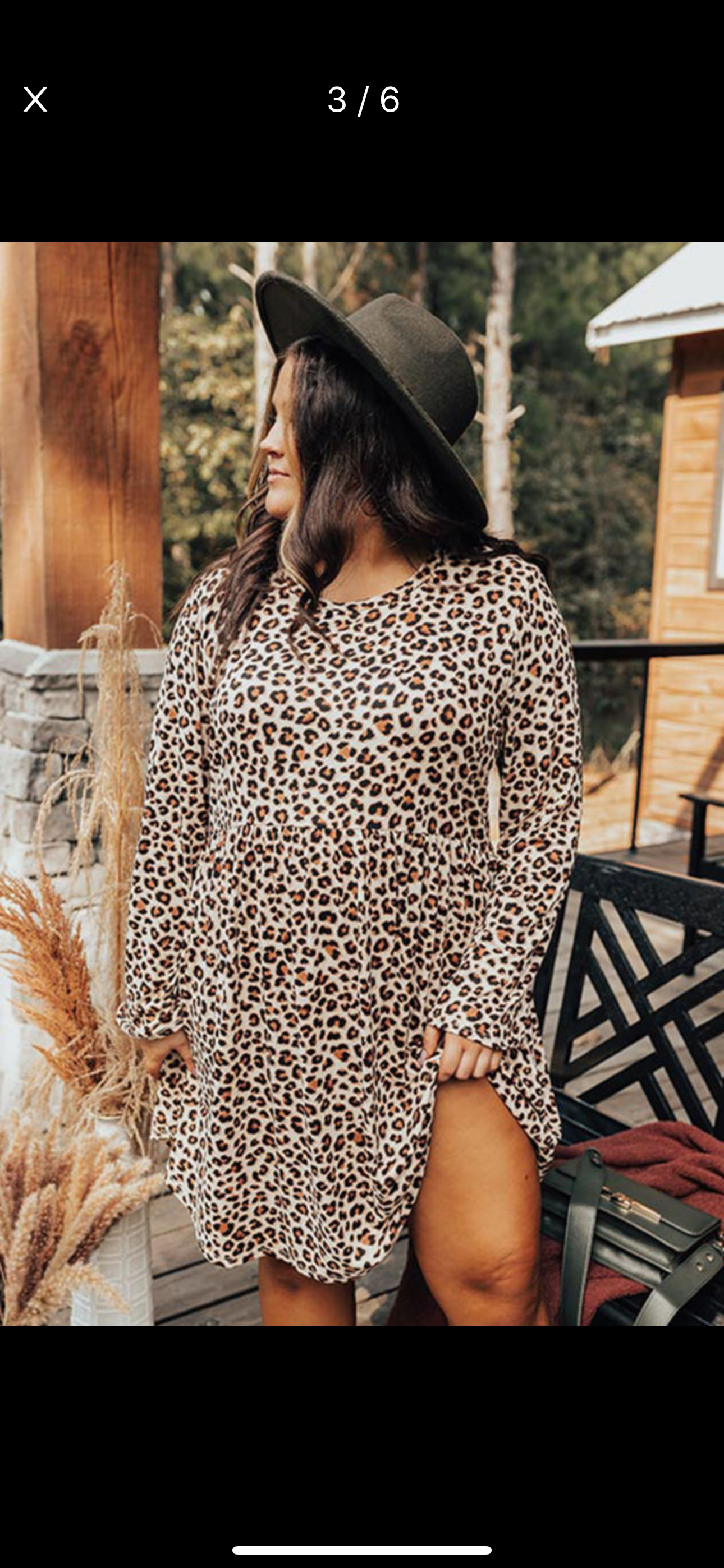 Plus Leopard Long Sleeve Midi Dress